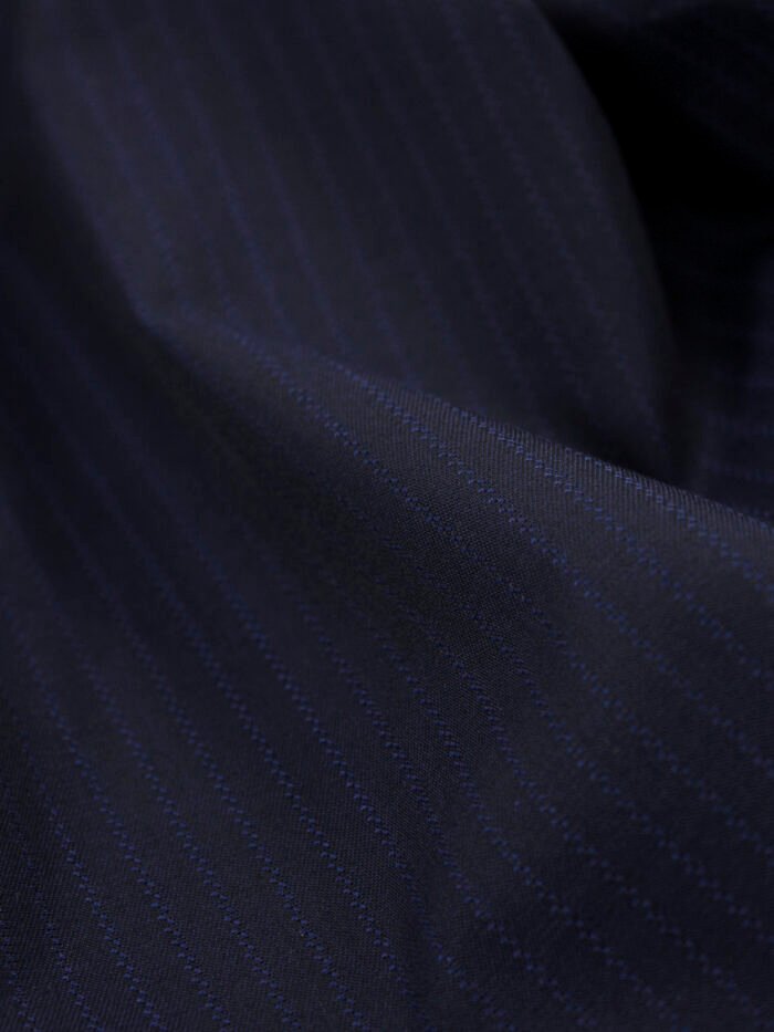 Midnight Navy Shadow Stripe | Premium Cotton Shirt Fabric
