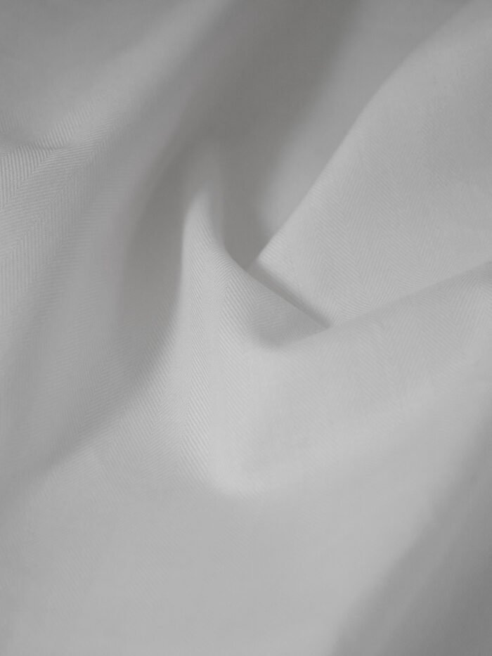 Sovereign White Heringbone | Premium Cotton Shirt Fabric