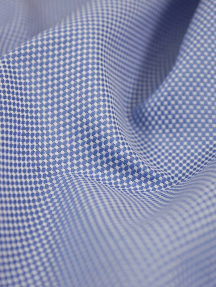 Sky Blue Micro Check | Premium Cotton Shirt Fabric
