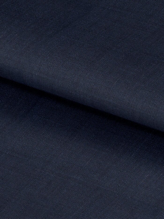 Deep Navy Blue Wool & Linen Premium Vest Fabric