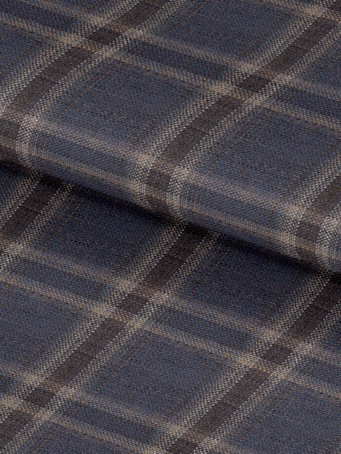 Dusty Blue Checks Wool & Linen Premium Vest Fabric