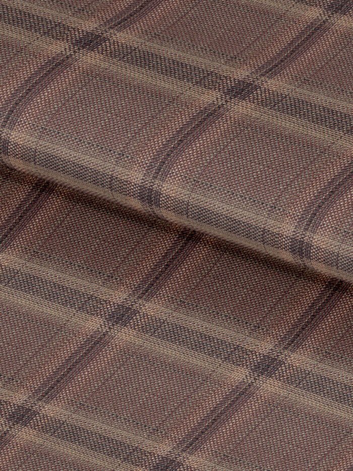 Dusty Mocha Grey Checks Wool & Linen Premium Vest Fabric