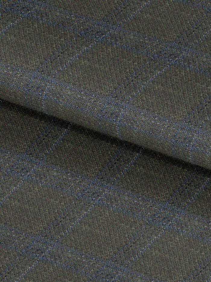 Blue Ash Checks Wool & Linen Premium Suit Fabric