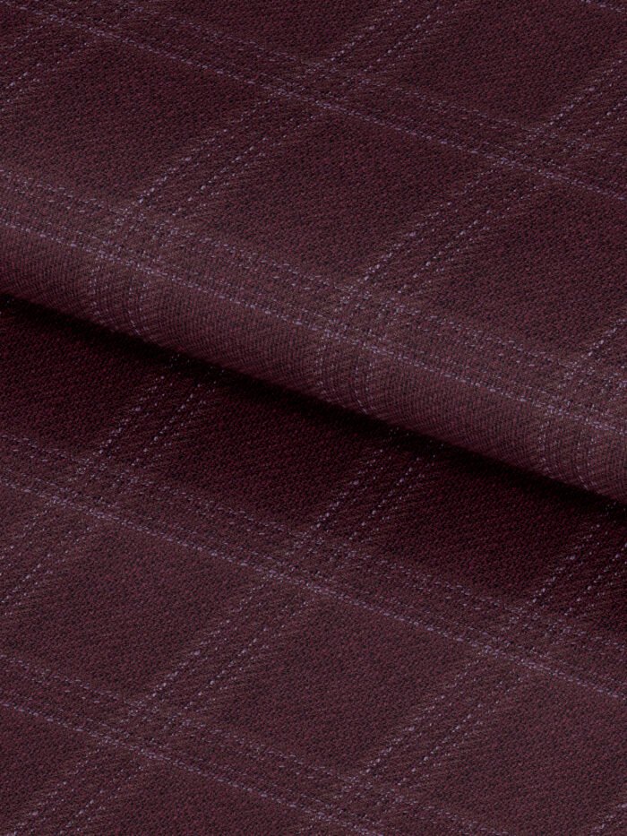 Wine Checks Wool & Linen Premium Jacket Fabric