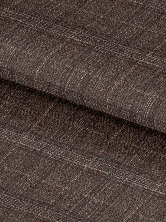 Smoky Taupe Checks Wool & Linen Premium Vest Fabric