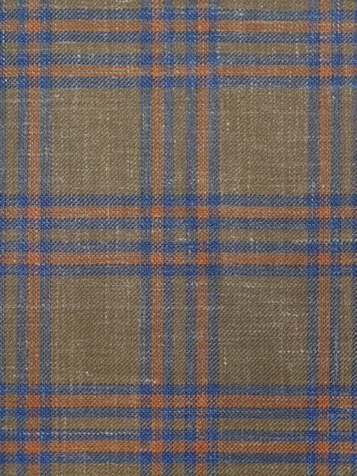 Classic Brown Checks | Premium Wool & Linen Vest Fabric