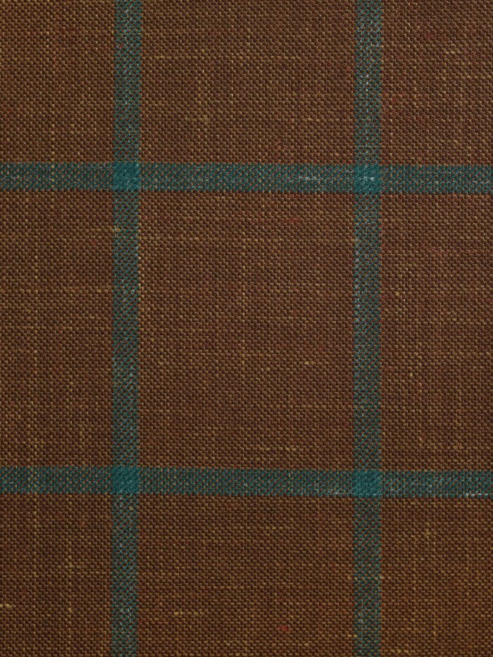 Classic Reddish-Brown Checks | Premium Wool & Linen Vest Fabric