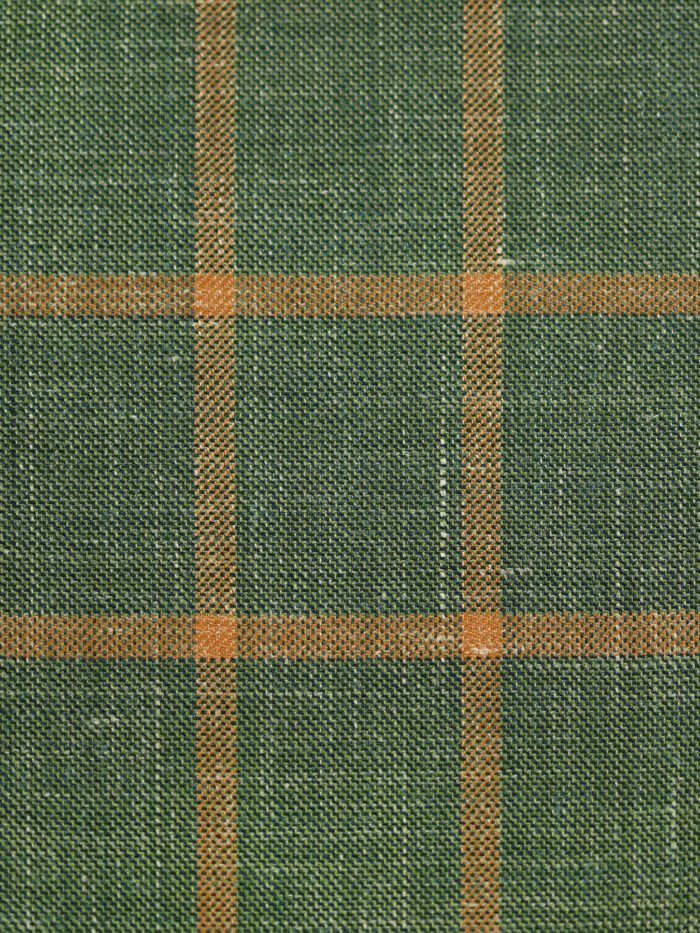 Classic Dusty Green Checks | Premium Wool & Linen Vest Fabric