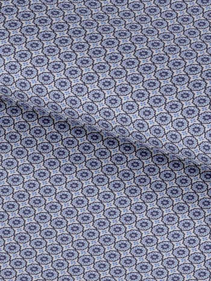 Blue Micro Floral | 100% Pure Cotton Premium Shirt Fabric