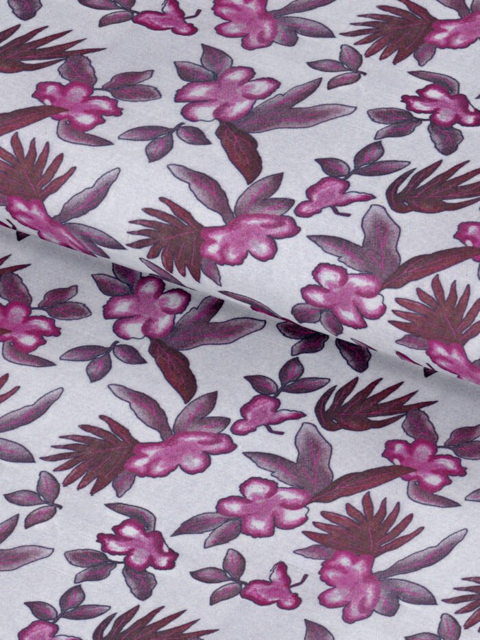 Lavender Floral Print | 100% Pure Cotton Premium Shirt Fabric