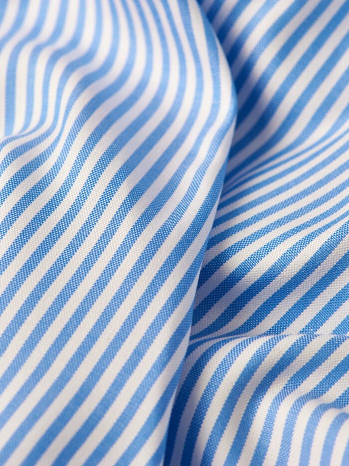 Classic Sky Blue Thick Stripes | Premium Cotton Shirt Fabric