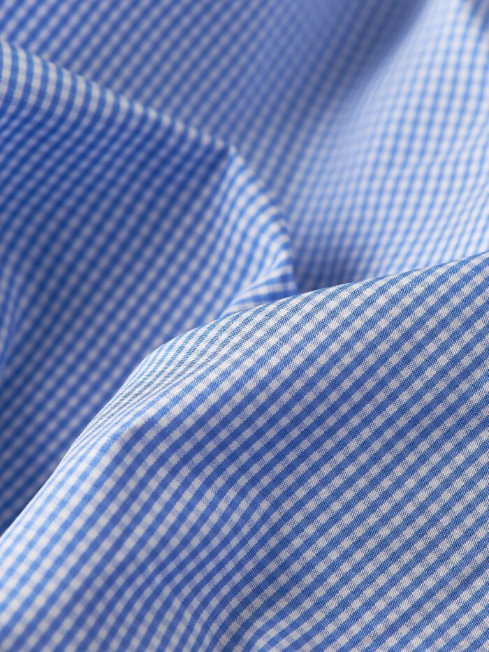 Classic Blue Small Checks | Premium Cotton Shirt Fabric