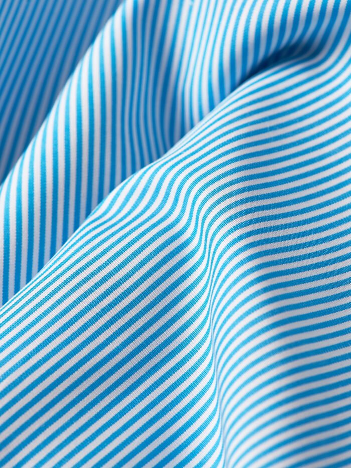 Classic Chlorine Blue Stripes | Premium Cotton Shirt Fabric