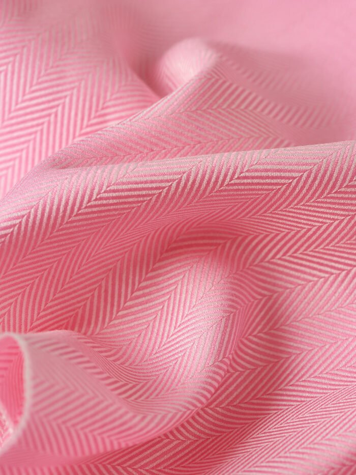 Classic Pink Herringbone | Premium Cotton Shirt Fabric