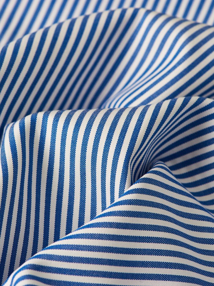 Classic Blue Thick Stripes | Premium Cotton Shirt Fabric