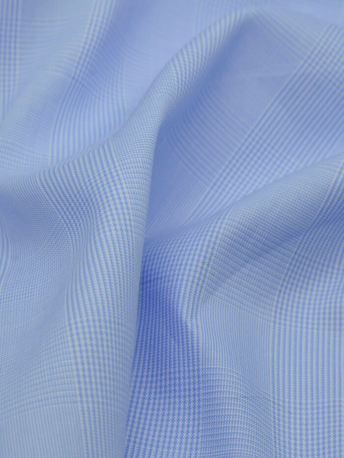 Classic Blue Gingham Checks | Premium Cotton Shirt Fabric