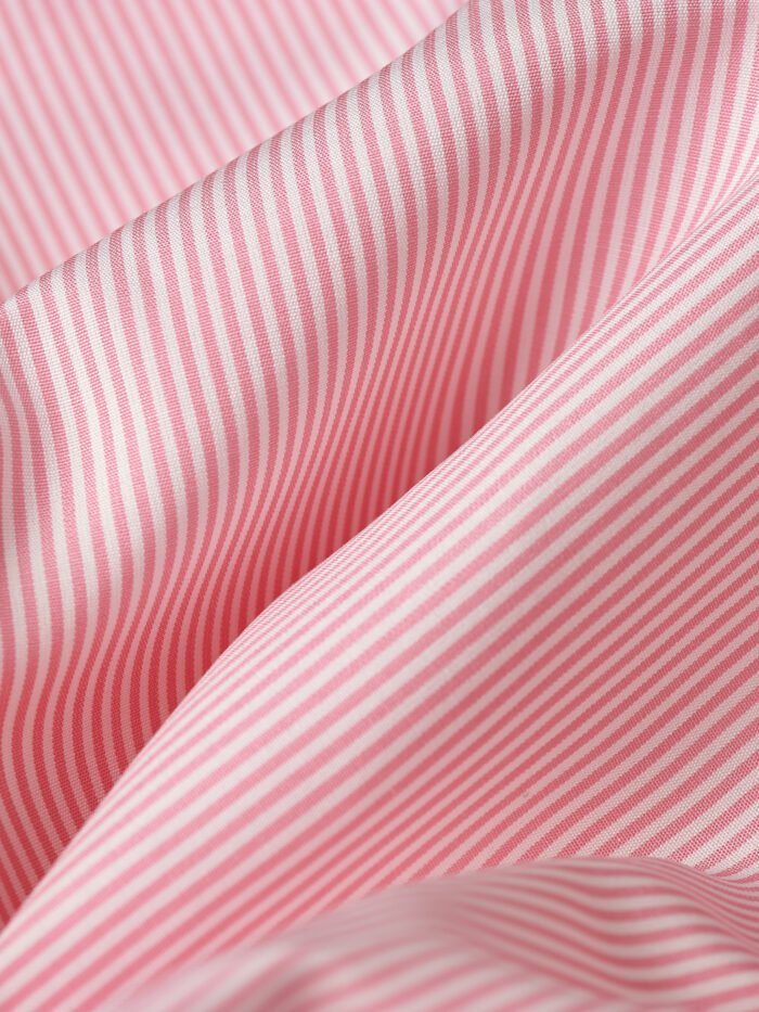 Classic Pink Thin Stripes | Premium Cotton Shirt Fabric