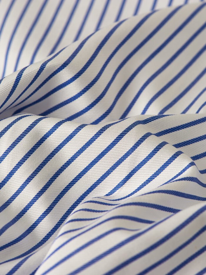 Classic Blue Thin Stripes | Premium Cotton Shirt Fabric