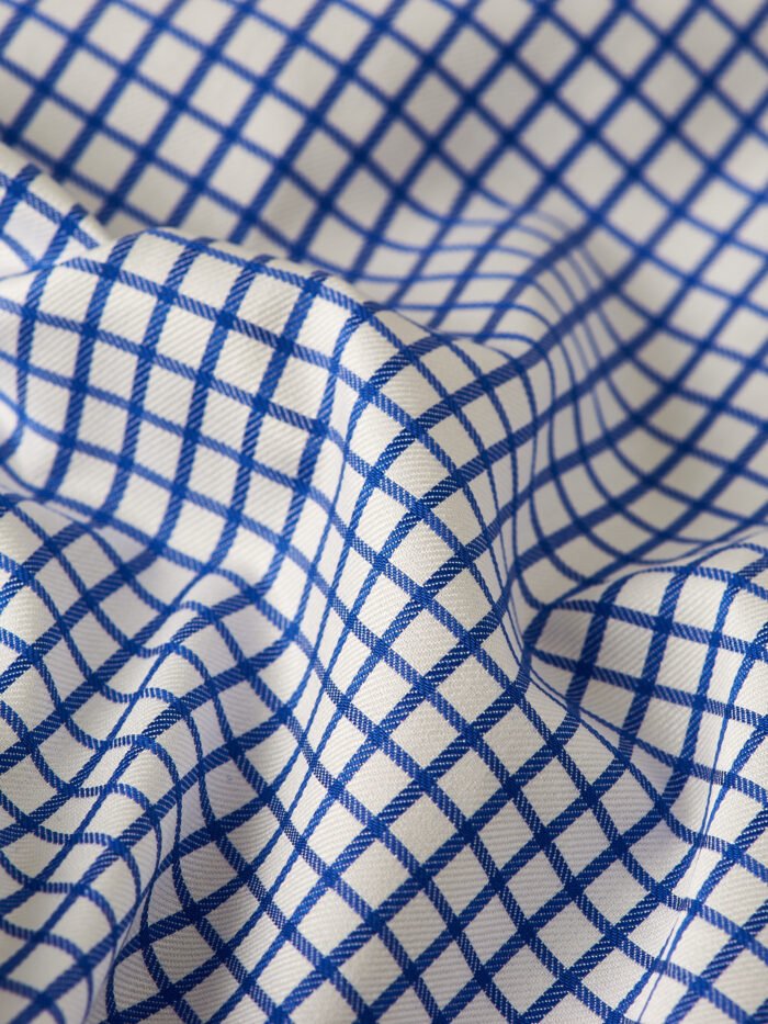 Classic Dark Blue Checks | Premium Cotton Shirt Fabric