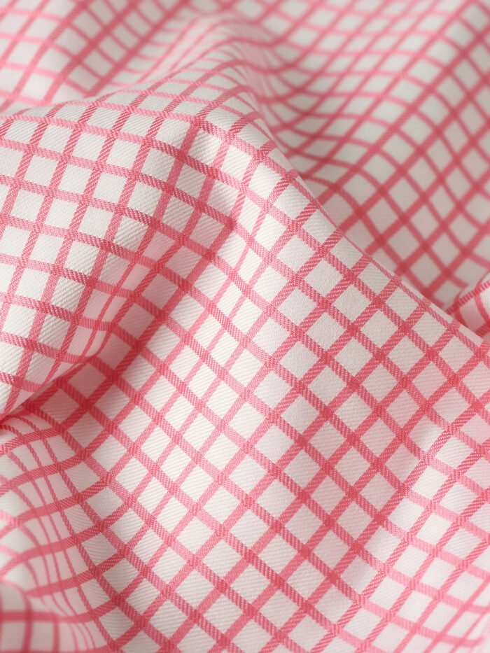 Classic Pink Checks | Premium Cotton Shirt Fabric