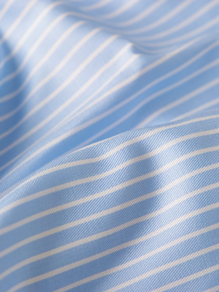 Classic Sky Blue Stripes | Premium Cotton Shirt Fabric