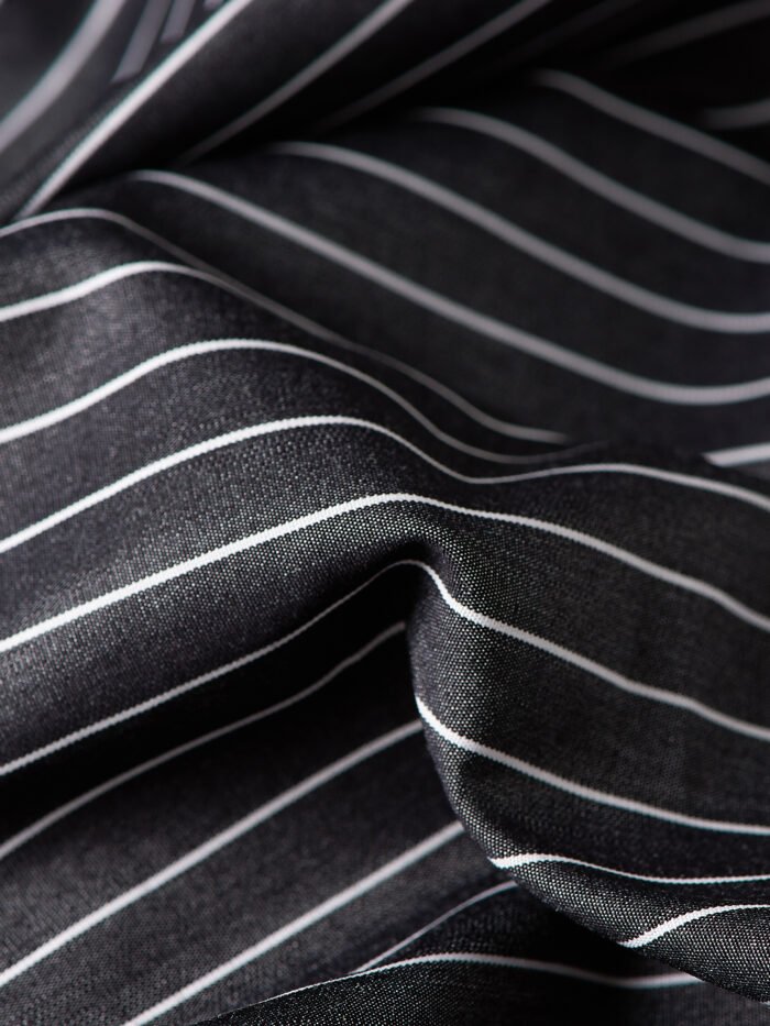 Classic Black Stripes | Premium Cotton Shirt Fabric
