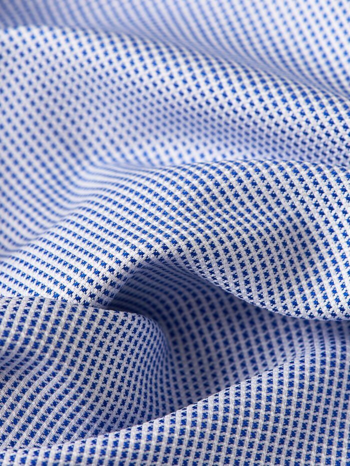 Classic Ocean Blue Dobby Weave | Premium Cotton Shirt Fabric